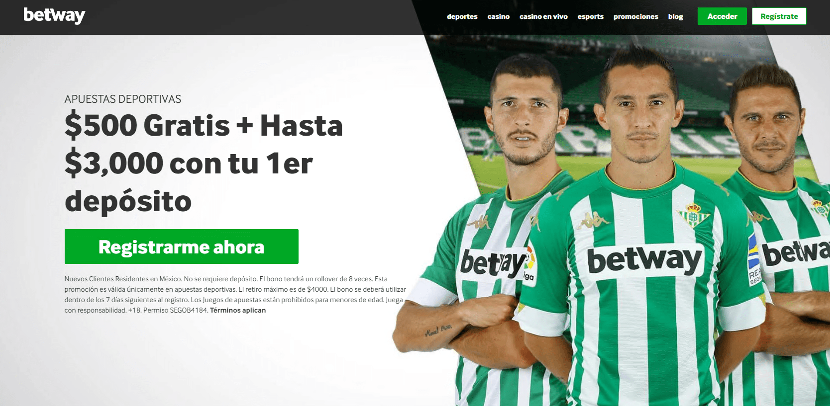 Betway mx bono